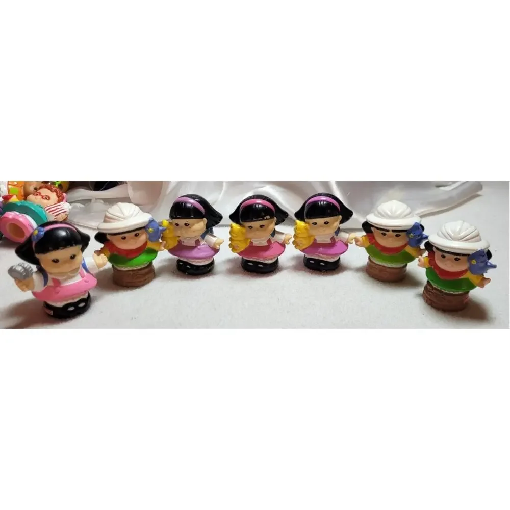 Fisher Price Little People Sonya Lee 7 Pc Lot Coins Cat Blue Bird Replacement